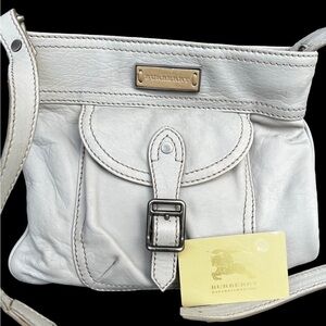 Stone Grey Burberry Crossbody Messenger Bag